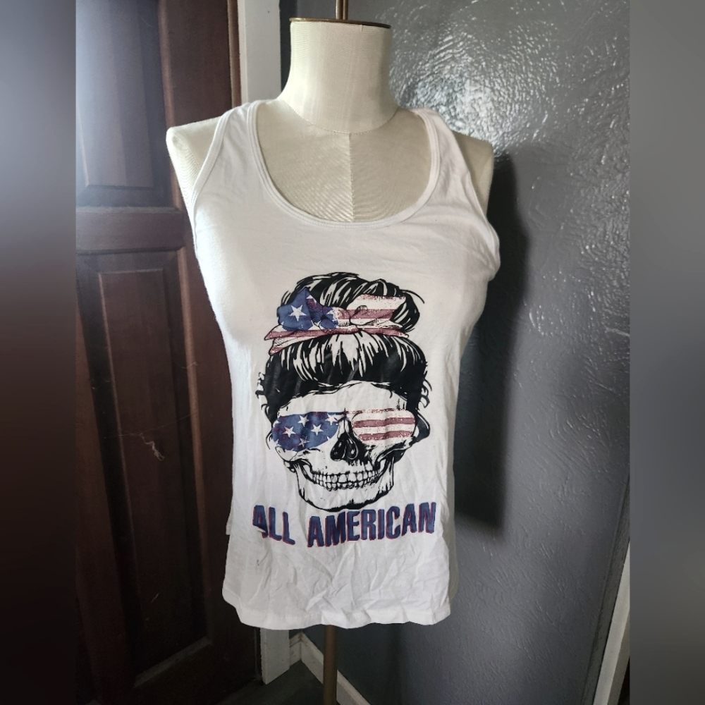 Ideal T White All American Graphic Tank Top